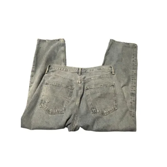 Agolde 90s Crop Jeans Echo Blue High Rise Denim Light Wash 27 - Picture 4 of 9